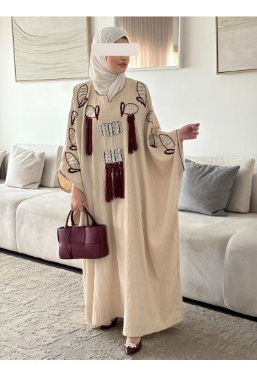 دراعة كتان شك يدوي